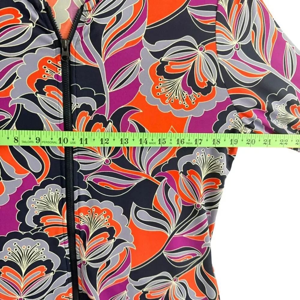 Lands End Women Hoodie Jacket Colorful Abstract Full Zip sz/ S - Picture 6 of 14